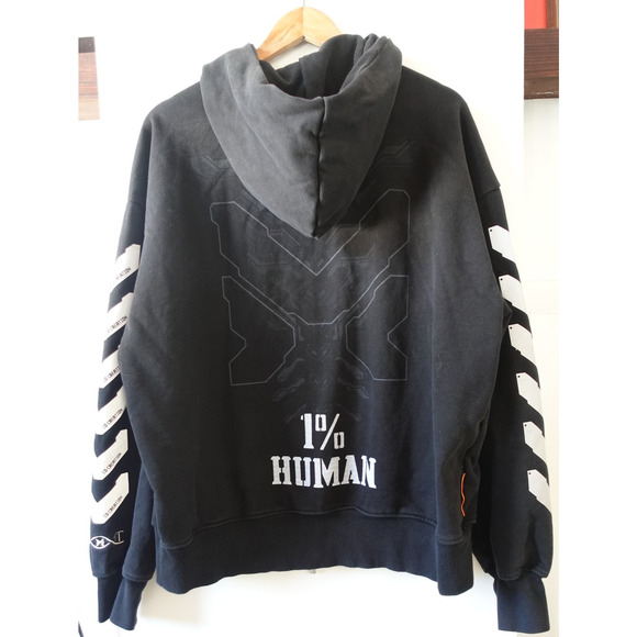 Matrix Fire Hoodie Mens Large Zip Up 1% Human Co-Creation Techwear Cyberpunk - Picture 2 of 10